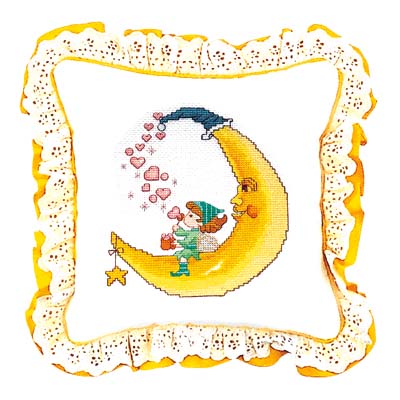 Schema punto croce Bimba Sulla Luna 01