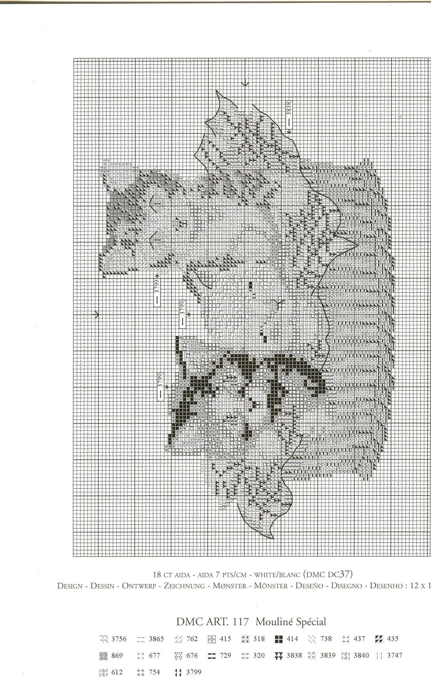 Schema punto croce Cesto Con Gattini 02