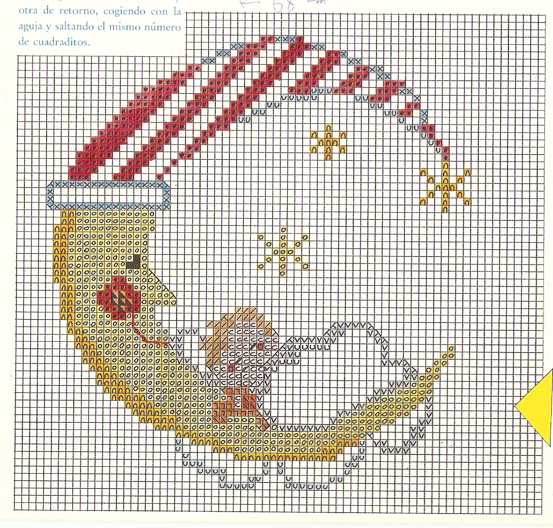 Schema punto croce Cuscini Bimba Luna 03