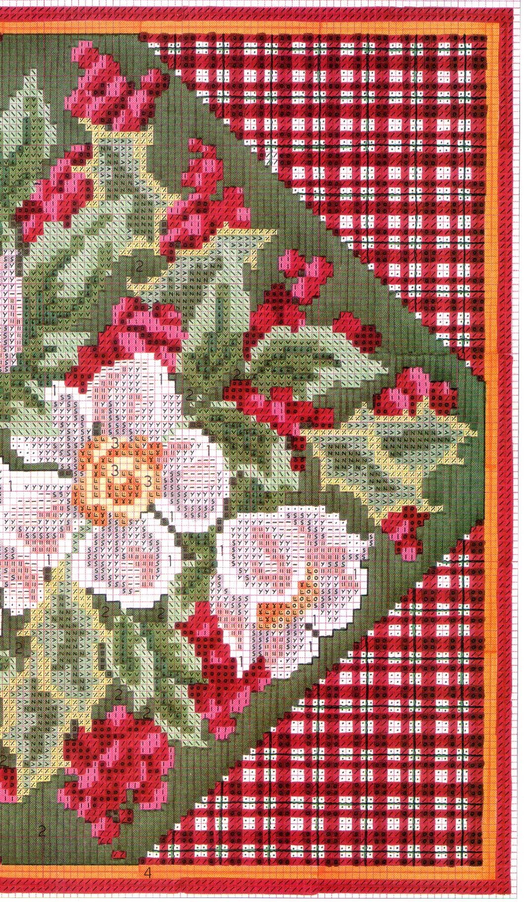 Schema punto croce Cuscini Fiori Country 03