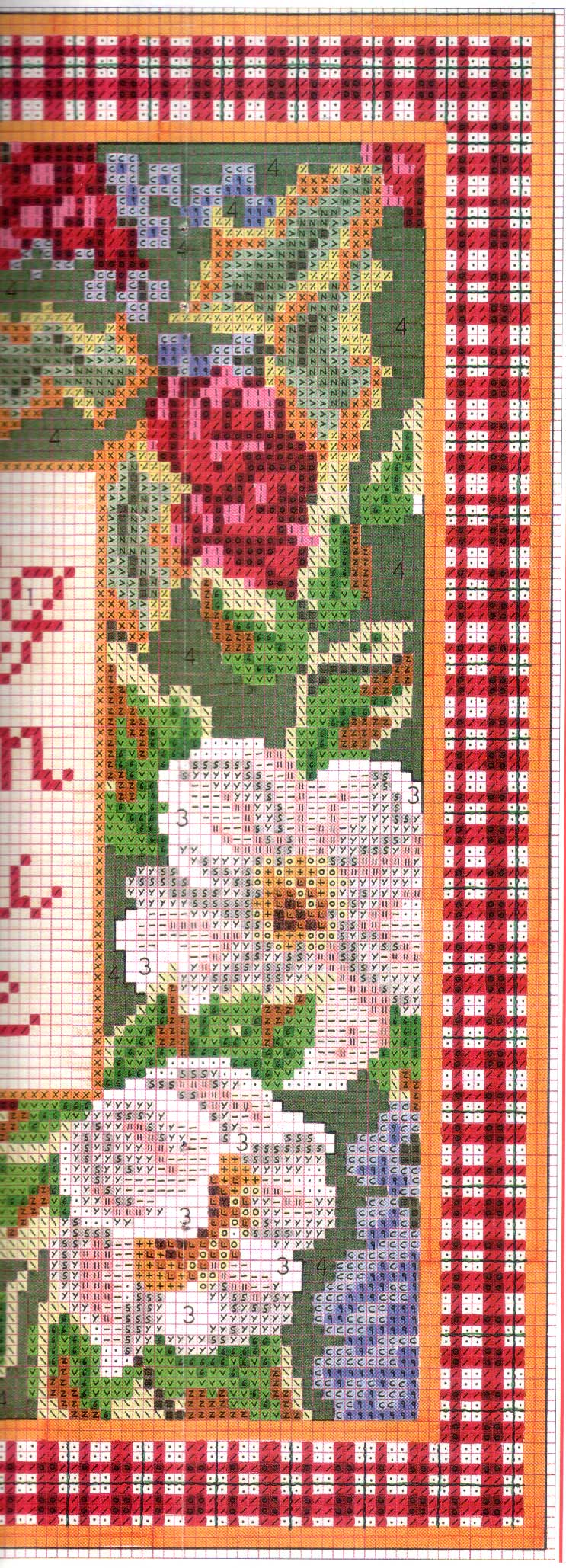 Schema punto croce Cuscini Fiori Country 05