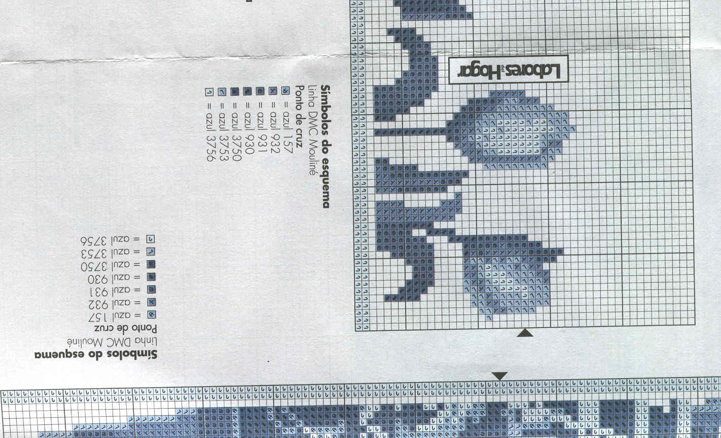 Schema punto croce Cuscini In Azzurro 04