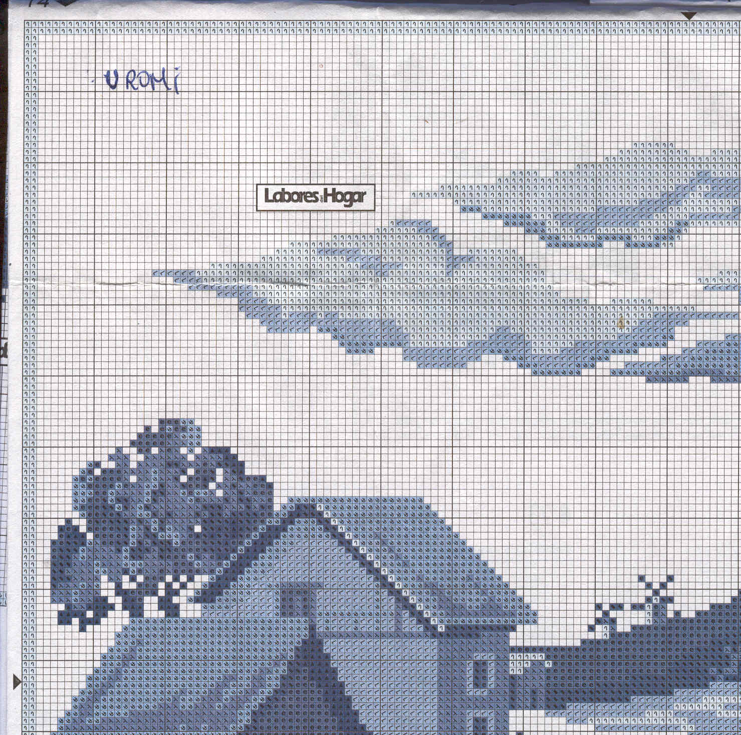 Schema punto croce Cuscini In Azzurro 09