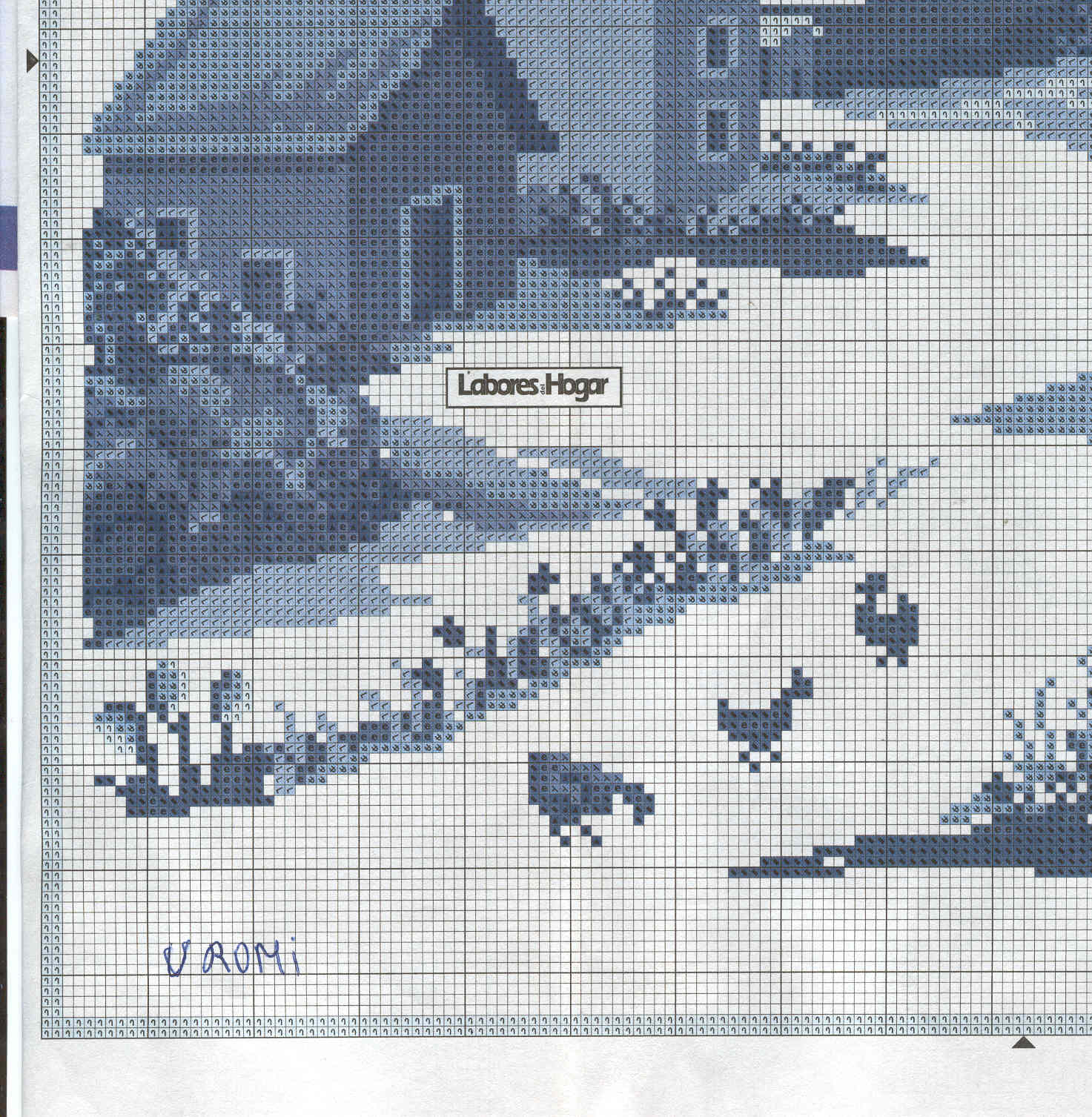 Schema punto croce Cuscini In Azzurro 11