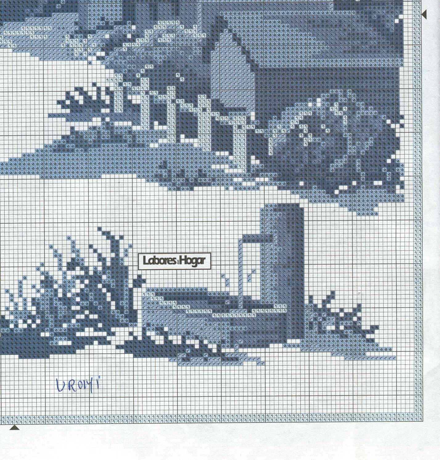 Schema punto croce Cuscini In Azzurro 12