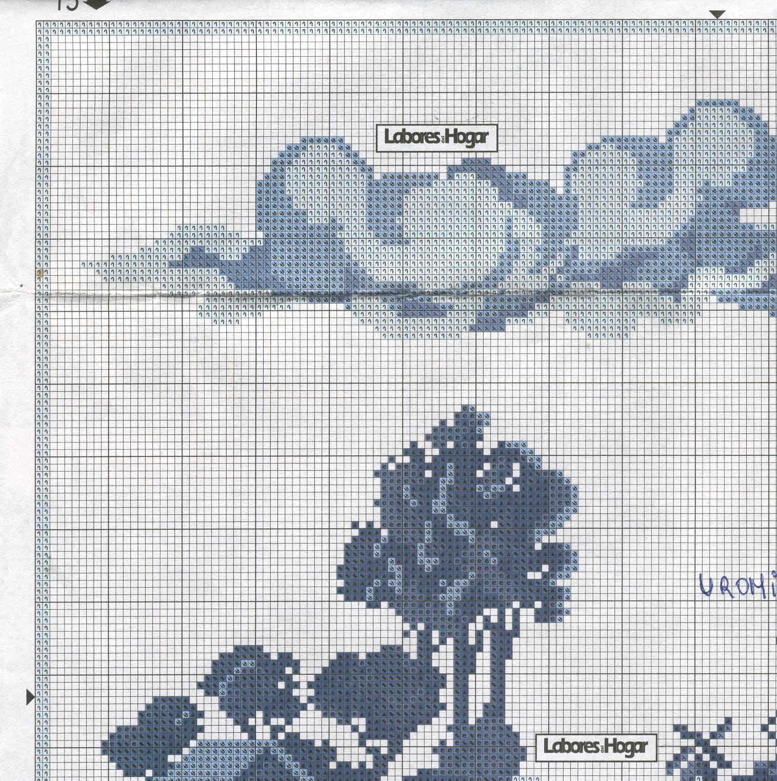Schema punto croce Cuscini In Azzurro 13