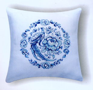 Schema punto croce Cuscini In Blu 01