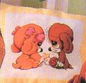 Schema punto croce Cuscino Cane 01