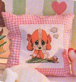Schema punto croce Cuscino Cane 09