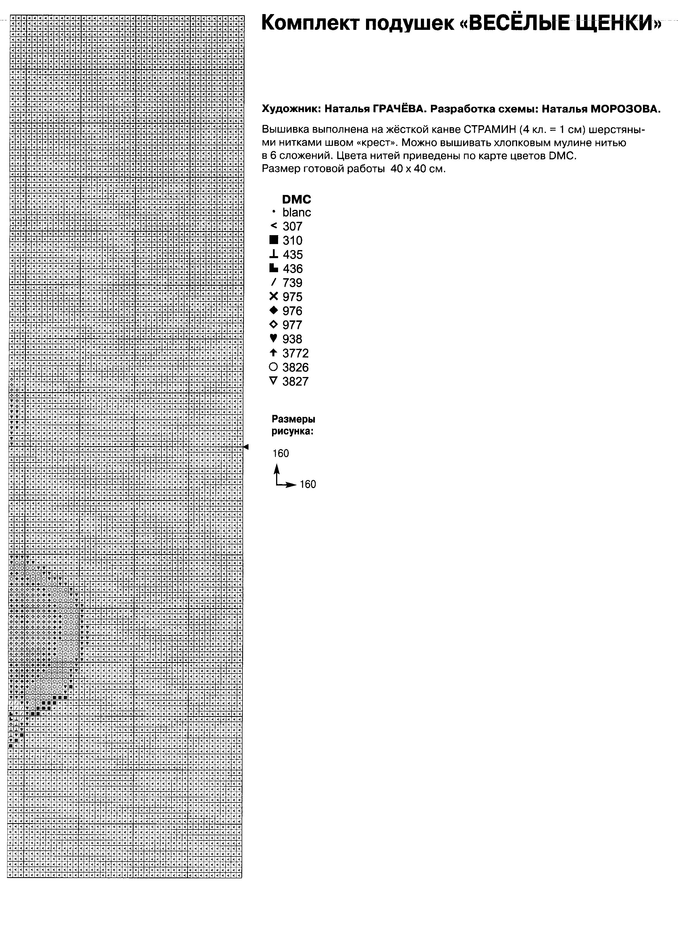 Schema punto croce Cuscino Cane 20
