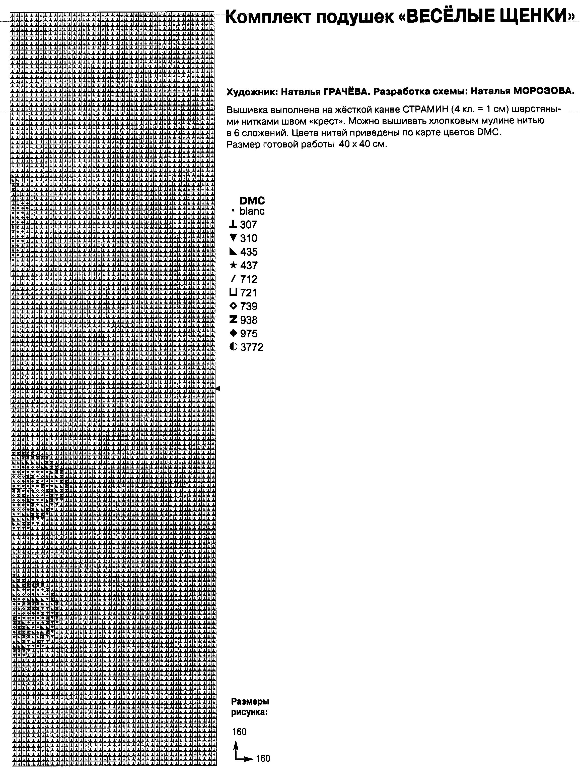 Schema punto croce Cuscino Cane 22