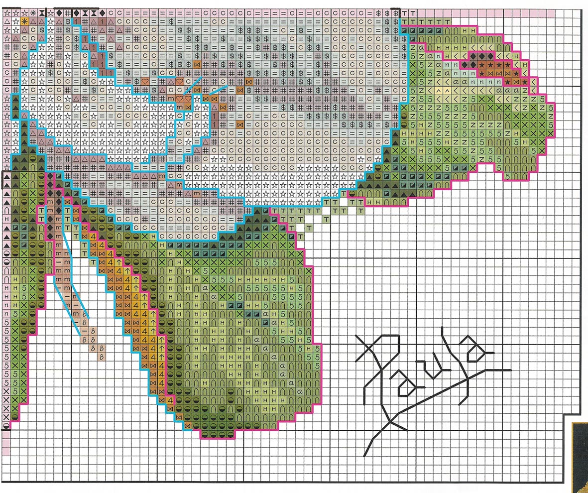Schema punto croce Cuscino Fiori 36