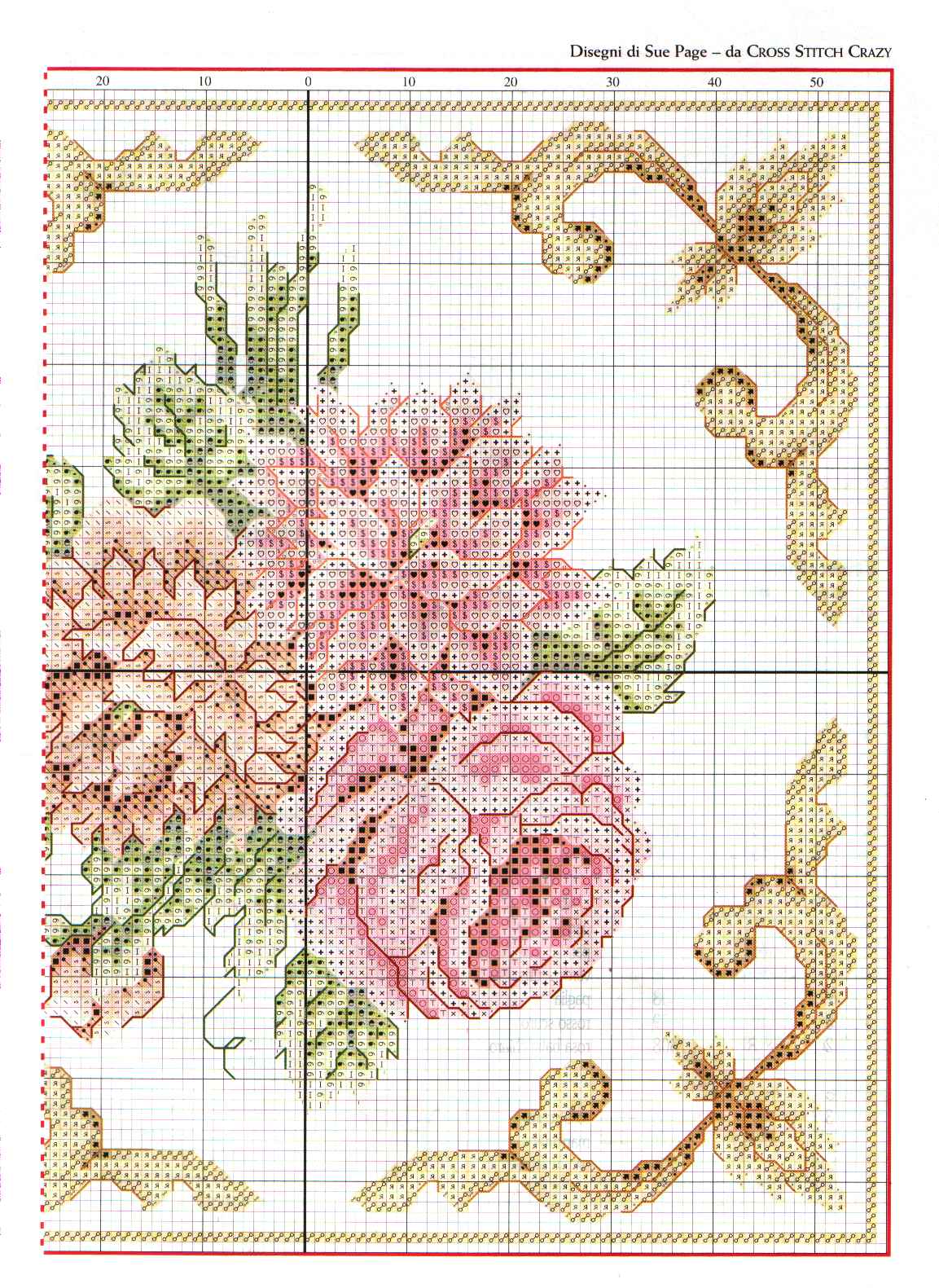 Schema punto croce Cuscino Fiori 42