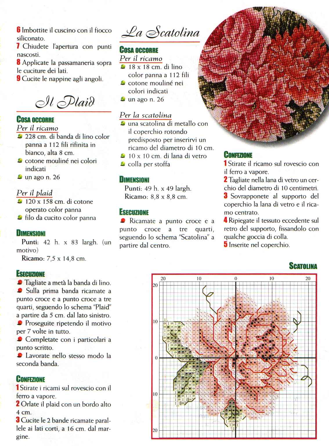Schema punto croce Cuscino Fiori 44