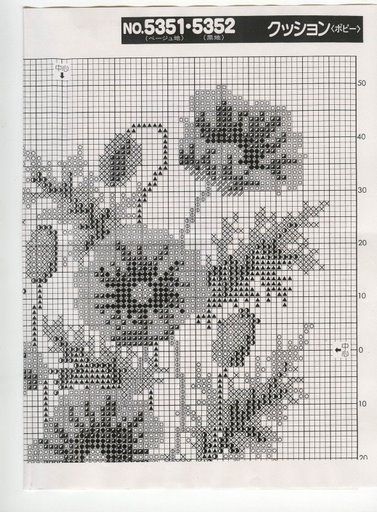 Schema punto croce Cuscino Papevero 07