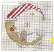 Schema punto croce Cuscini Bimba Luna 03