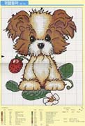 Schema punto croce Cuscino Cane 04