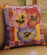 Schema punto croce Cuscino Fiori 05