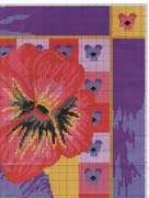 Schema punto croce Cuscino Fiori 10