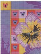 Schema punto croce Cuscino Fiori 11