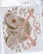 Schema punto croce Cuscino Violino 04