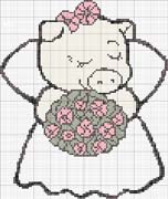 Schema punto croce Sposi Maiali 02