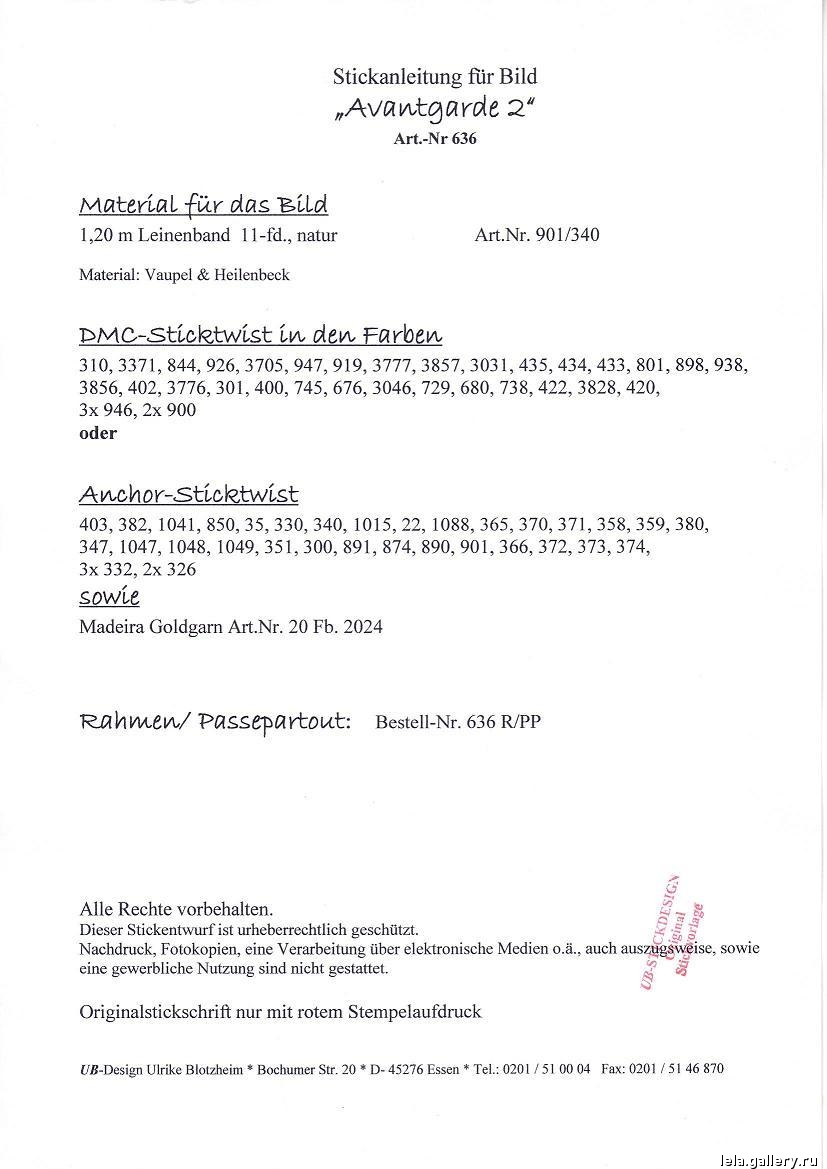 Schema punto croce Avangart 636 7