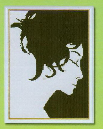 Schema punto croce Donna Nera 1