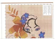 Schema punto croce Donna Fiorita2