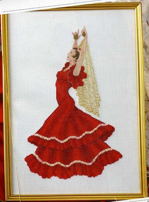 Schema punto croce Spagnola Rossa 1