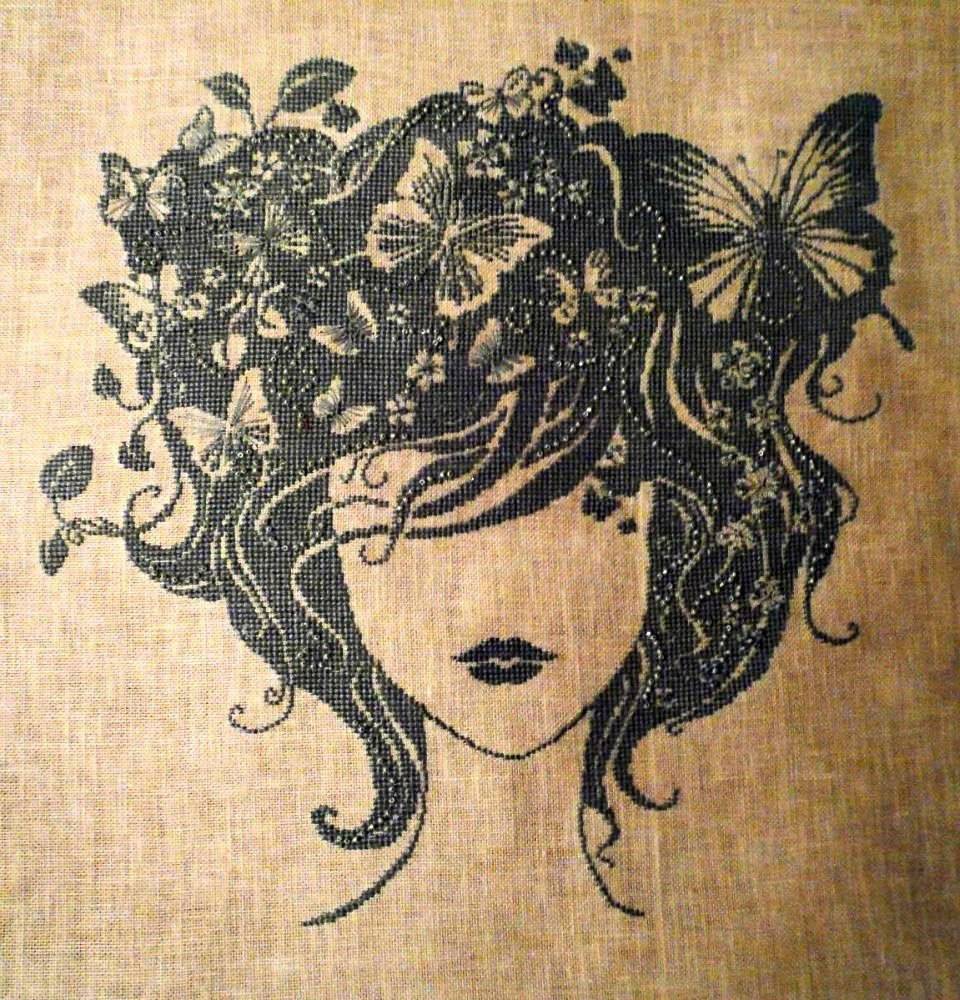 Schema punto croce Viso Monocromato 4