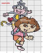 Schema punto a croce Dora piccola