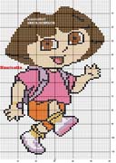 Schema punto a croce Dora saltellante