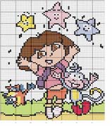 Schema punto a croce Dora con le stelline