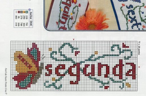 Schema punto croce Bordura Farfalla 3