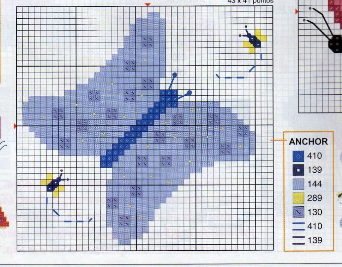 Schema punto croce Farfalla Azzurra2