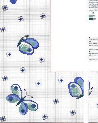 Schema punto croce Farfalla Azzurra D