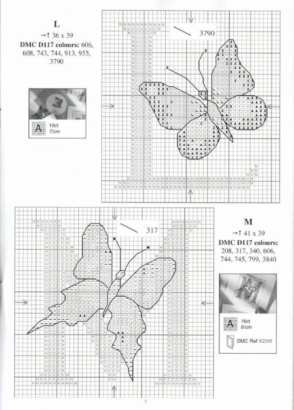 Schema punto croce Farfalla Lm