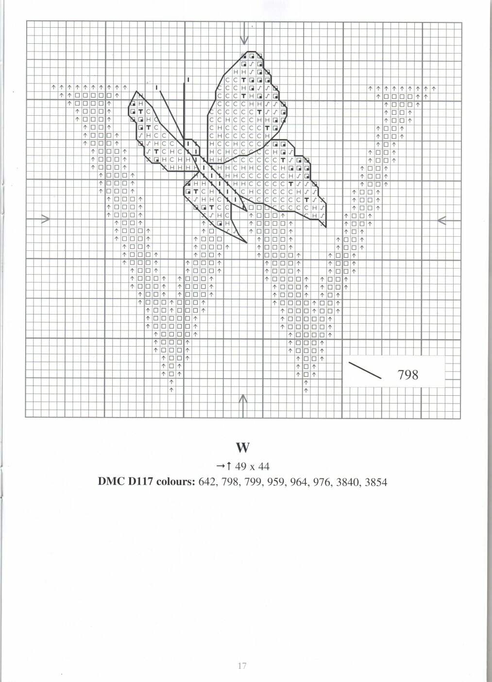 Schema punto croce Farfalla W
