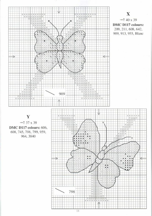 Schema punto croce Farfalla Xy