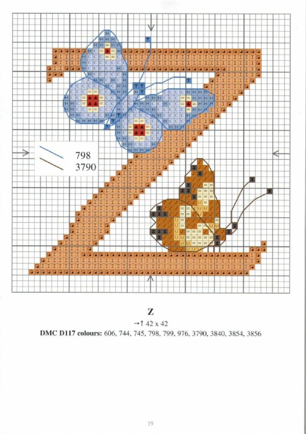 Schema punto croce Farfalla Z