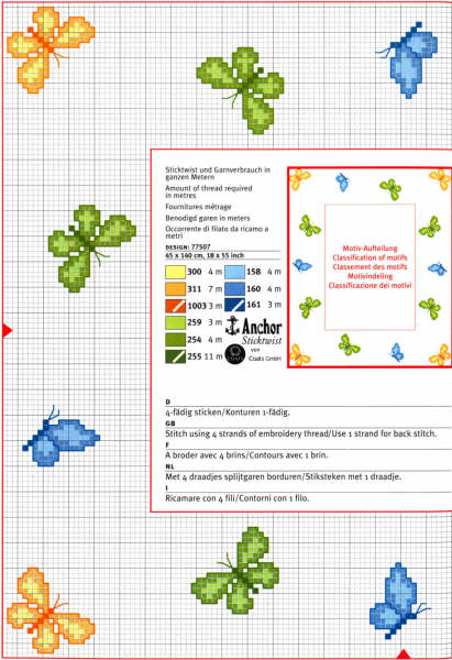 Schema punto croce Farfalle 28