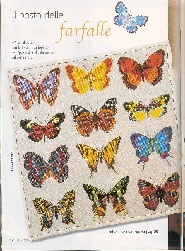 Schema punto croce Farfalle 8a