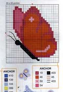 Schema punto croce Farfalla Rossa