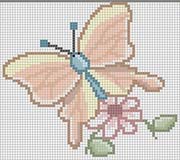Schema punto croce Farfalla Su Fiore