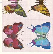Schema punto croce Farfalle 8d
