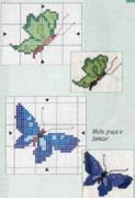 Schema punto croce Farfalle Blu Verdi