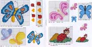 Schema punto croce Farfalle Coccinella