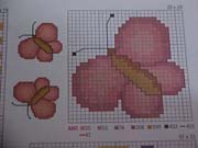 Schema punto croce Farfallina Rosa