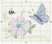 Schema punto croce Flor E Borboleta